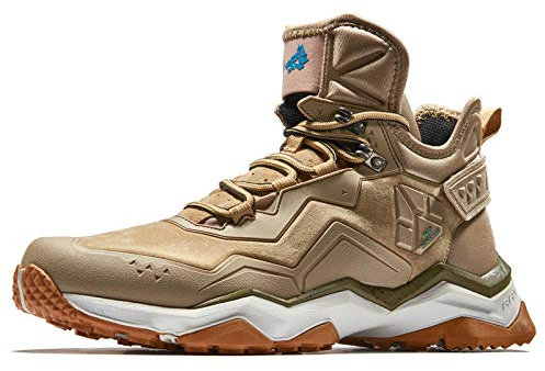 RAX Herren Mid Multifunktionale V-tex wasserdichte Wanderstiefel Outdoorschuhe, Hellkhaki, 46 EU