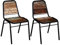 vidaXL Esszimmerstühle 2 STK., Esszimmerstuhl mit Rückenlehne, Essstuhl Küchenstuhl Stahlrahmen, Stuhl Holzstuhl Esszimmer Küche, Vintage-Stil, Altholz Massiv