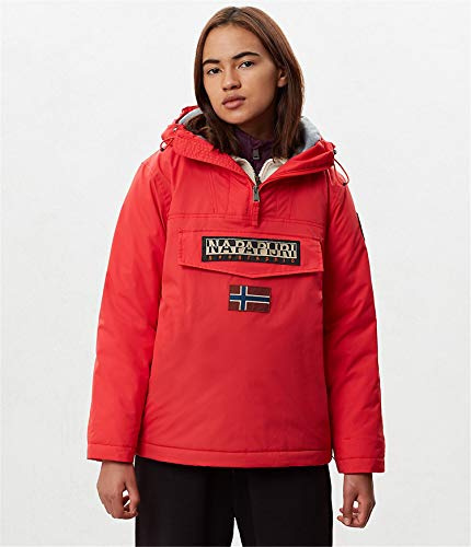 Napapijri Rainforest Winter Cappotto, 100% Poliammide, Tasca a marsupio, Rosso (HIGH RISK RED RA3), L Donna