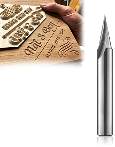 6,35 mm Schaft, 22-Grad-Gravur, CNC-Holzschnitzerei-Fräser-Bits, V-Nut-Profil-Bit, 5/8 Zoll Schnittlänge, Schnitzleinlage, Fräser-Bit, Wolframstahl von Tackpro (1 Pack)