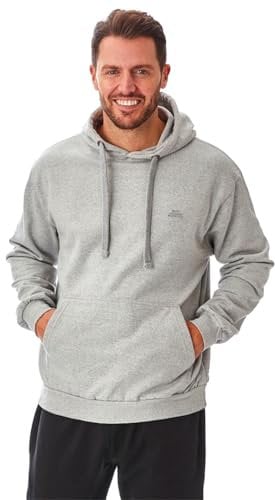 Iron Mountain IMSWT203 Maglione in Morbido Pile con Cappuccio da Uomo, Top in Filato Riciclato Ecologico, Grigio Chiaro Marl, L