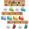 LotFancy Coffee Cup Holder, Wall Mounted Mug Rack with 12 Hooks, Farmhouse Wood Cup Organizer for Home, Office, Kitchen Display Storage Collection, Rustic Coffee Nook Décor