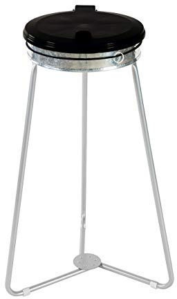 devil ray - Dreibein Müllsackständer Müllsackhalter Abfallsammler Waste Bin Holder verzinkt 70-120 L stationär (Schwarz)