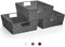 Sorbus Woven Basket Bin Set - Shelf Storage Tote Baskets for Household Items - Stackable with Woven Straps & Built-in Carry Handles (Gray)