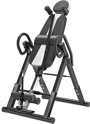 DnKelar Inversionsbank, klappbarer Schwerkrafttrainer, Inversion Table mit 3 Inversionswinkel, Streckbank zur Entlastung der Wirbelsäule, Nutzergewicht bis 150kg, Rückenstrecker (Weiß)
