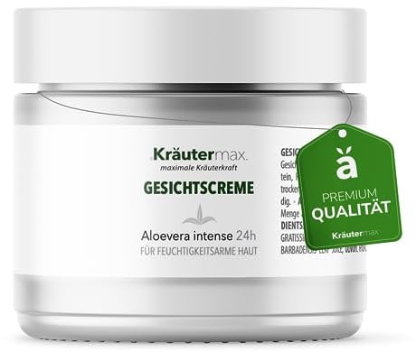 Crema viso Intense per erbe aromatiche con aloe vera | idratante con aloe vera e vitamina E | cosmetico naturale per pelle secca | senza parabeni e silicone | 50 ml