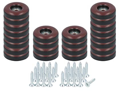 GLEITGUT Teflongleiter braun zum Schrauben 22 mm PTFE Möbelgleiter rund Stuhlgleiter (24)