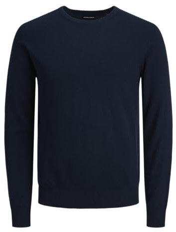 JACK & JONES Jjeemil Knit Crew Neck Noos, Maglione Lavorato a Maglia Uomo, Navy Blazer, L