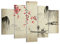 Mehrteilige Bilder auf Leinwand 150x100cm Leinwandbild Blume Kirschen Japan Groß XXL Wanddeko Bild Schlafzimmer Set 5 teilige Wandbilder Dekoration Wohnzimmer Canvas Wand Kunstdruck Art EA150x100-5020
