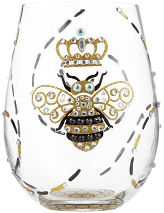 Enesco Lolita Queen Bee Glass Drinking Glasses