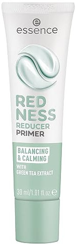 essence REDNESS REDUCER PRIMER, Grundierung, grün, beruhigend, farbkorrigierend, pflegend, kühlend, porenverfeinernd, grundierend, vegan, ohne Alkohol (30ml)