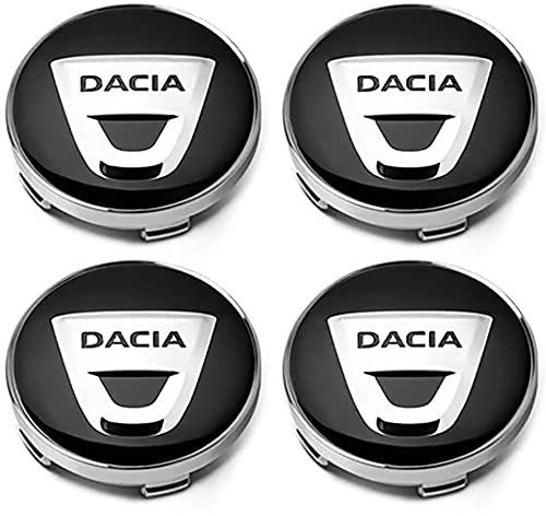 XLUCBS 4 Stück Auto Radnabenkappen Radnabenabdeckung Radnabendeckel Zierdeckel, für Dacia Duster Logan Dokker Lodgy 56/60mm Abzeichen Aufkleber Styling Zubehör