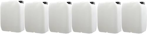 ITP Packaging 6 PACK - 20 Litre Plastic Jerry Can with T/E Cap for camping, caravanning, boating water transportation and storage