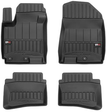 Fußmatten Gummimatten kompatibel mit Hyundai i20 II 2014-2020 OMAC Premium 3D Schwarz TPE Gummi