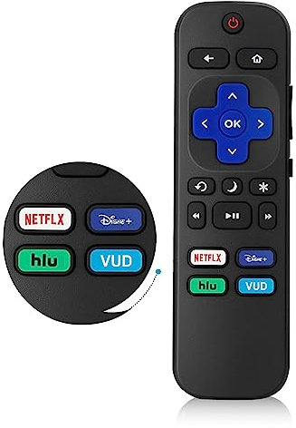 Universal Replacement Remote for Roku TV, Compatible with Hisense Roku/for TCL Roku/for Onn Roku/for Sharp Roku TV,Remote Control with Buttons for Netflix/Disney/Hulu/VUDU【Not for Roku Stick and Box】