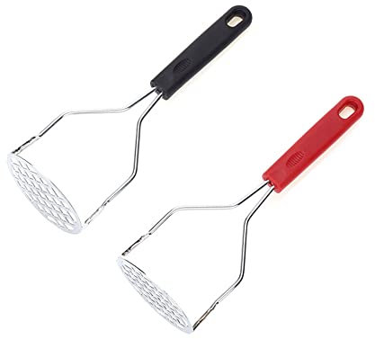 MXDHOKY 2 Pezzi Schiacciapatate, Schiaccia Patate in Acciaio Inox, Pressa Pestelli per Patate, per Purea di Patate, Marmellata, Verdure e Frutta