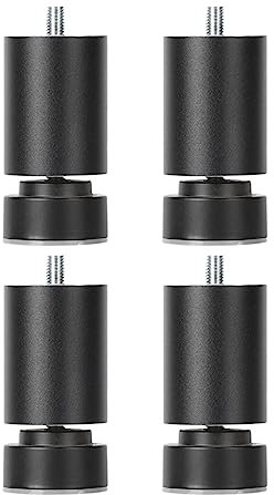 MagiDeal 4 Pièces M10 Filetage Pieds de Cadre de Lit Pieds de Support de Meubles Pieds de Table de Remplacement Robustes Pieds de Canapé M10 pour Armoires de, noir 6cm