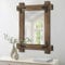 Lzuso Bauernhaus Holz Wandspiegel Rustikal Vintage Rechteck Spiegel Groß Dekor Spiegel für Wand Home Wohnzimmer Badezimmer Schlafzimmer Eingang 65x45 cm Vintage Braun Groß