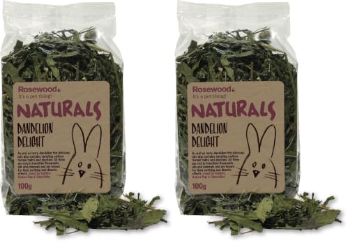 Rosewood Naturals Dandelion Delight, Rabbit Treats & Small Animal Treats, 100g (Pack of 2)
