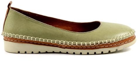 Ladies Dove Khaki Leather Pump Shoe 5 Khaki