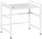 Multibao Expandable Microwave Shelf, 2 Tier Microwave Oven Rack Stand Holder Kitchen Corner Shelf Desktop Printer Shelf Rack, Bakers Rack,Air Fryer shelf Stand,Storage Solution Organiser (White)
