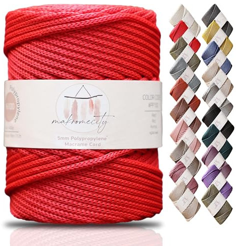 Makromecity, Cordoncino in poliestere macramè di alta qualità, 5 mm x 94,8 m, 5 mm, in polipropilene, macramè, uncinetto, macramè, borse artigianali per appendere alla parete, borse, sottopiatti,