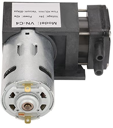 Aramox 24V Mini Oil-Less Vacuum Pump, -85kPa, 40L/min, Black, Ideal for Medical, Dental & Packing Applications