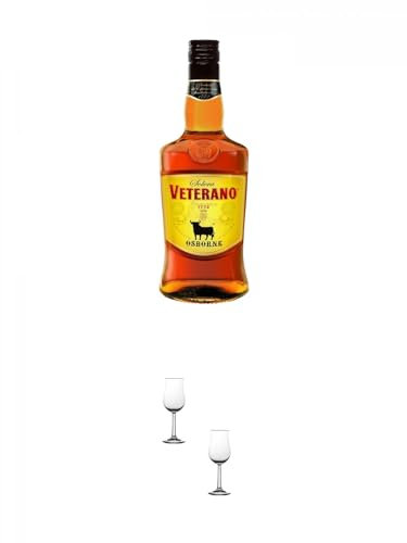 Osborne Veterano Solera 0,7 Liter + Nosing Gläser Kelchglas 2 Stück