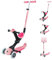 Globber - GO UP Deluxe Lights – Skalierbarer Tretroller, 3 Räder mit Sitz, für Kinder von 15 Monaten bis 6 Jahren, Rosa