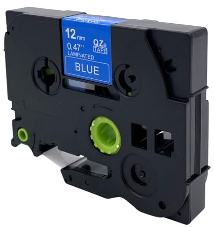 DULA Etikettenband - Kompatibel mit Brother P-Touch Tze-535 - 1 Stück - Weiß auf blau - 12mm x 8m
