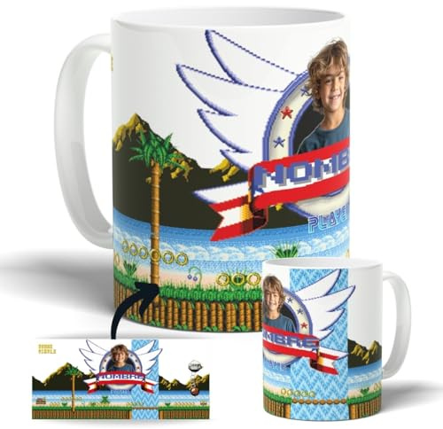 Taza Gamer Personalizada con nombre. Tazas de Desayuno Friki personalizada. Tazas personalizadas frikis. Regalo Original para Aficionados del gaming. (Diseño 22)