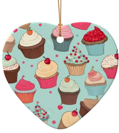 Cupcake-Motiv, Keramik-Anhänger, Weihnachtsbaumschmuck und Souvenir