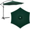 YedZen Housse de rechange pour parasol de 3 m, 6 baleines, 300 cm, vert foncé, avec 6 baleines, protection UV, imperméable, pour parasol d'extérieur