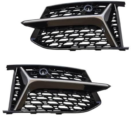 SYBLW Nebelscheinwerfer Gitter Kompatibel Mit S6 Für RS6 A6 C8 Für SLine 2018 2019 2020 2021 2022 2023 2024 Auto-Frontstoßstangengrill Grillabdeckung Nebelscheinwerferabdeckung(Silver)