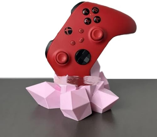 3D Printed Crystal Gaming Controller Stand - Geometrische Universal-Halterung für PS5/PS4/Xbox Series X/Switch Pro, Display Regal für Streamer & Sammler (Pink, PS4)