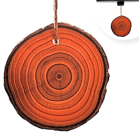 Oud Car Air Freshener – Wooden Slice with Deep Oriental Perfumed Oil – Long-Lasting Scent – Handmade in UK – Elegant Gift for Men & Women