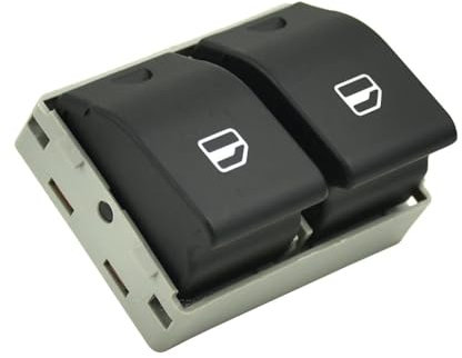 TGUQANM Fensterheber Schalter Kompatibel Mit VW Für Polo 2002-2012 Autofensterknopf Fensterheberschalter Autofensterheberschalter Fensterheberschalter OEM: 6Q0959858A(Black)