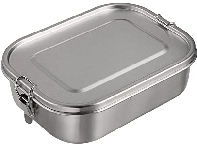 PIQIUQIU 850ml Edelstahl-Brotdose auslaufsicher – Lunchbox, Pausenbrot (Spülmaschinenfest) – Nachhaltige Vesperdose für Schule, Büro & Outdoor(Keine Abtrennung)