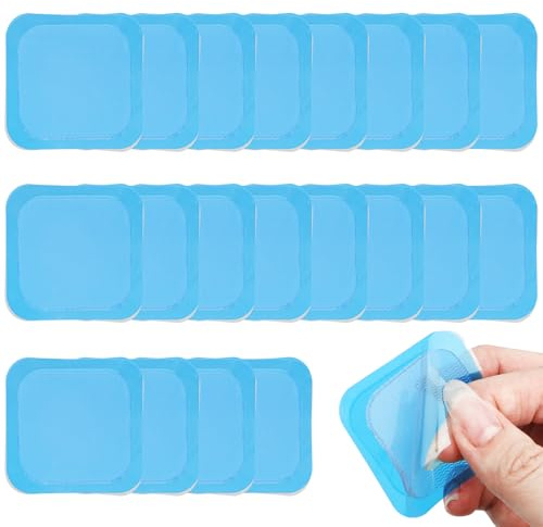 WYTNB 20 Stück Gel Pads, 40 x 40mm Gel Pads, Muskelstimulator Ersatzteile | Muskeln Entspannen, Selbsthaftende Ersatz Gel Pad für EM 59 Bauchtrainer Muskelstimulation