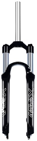 DHNCBGFZ Mountain Bike Suspension Fork 26/27.5/29 100mm Travel Aluminium Alloy Lightweight Front Fork Disc Brake 28.6mm Threadless Straight Bicycle Front Fork(Black,26in)