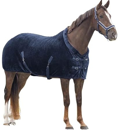 QHP Showdecke Pferdedecke Abschwitzdecke Sensisoft Navy kuschelweich, 19_Gr.:195