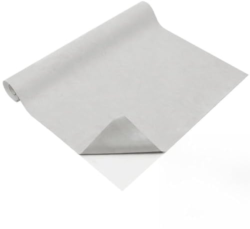 Mikrofaserstoff Selbstklebend, 200x40 cm Stretch Dehnbar Stoff Velours Hellgrau Mikrofaser-Folie Selbstklebender Wildleder Optik Kunstleder für Cockpit, Auto Innenraum, Schmuck Schublade, Möbel