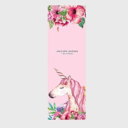Tapis de Yoga en caoutchouc, tapis d'exercice Pilates for hommes et femmes, gymnastique à domicile imprimé licorne rose, tapis de sol pliant Portable, couverture de serviette mince