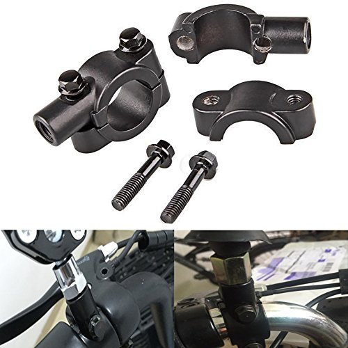 Paire de crampons de serrage Katur - Noir - 10 mm - Pour support de rétroviseur arrière sur guidon - Pour moto, cyclomoteur, scooter, vélo