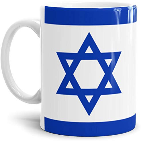 Tassendruck Flaggen-Tasse/Souvenir/Urlaub/Länder-Fahne/Kaffetasse/Mug/Cup - (Israel, Normal)