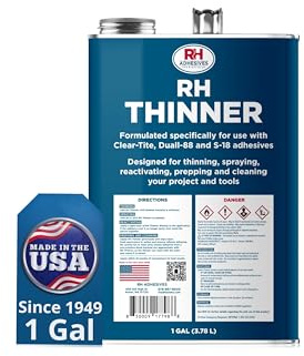 RH Thinner, 1 Gallon - Prepping, Thinning, Reactivating, Cleaning, Multi-Purpose, Compatible with Neoprene Adhesives - RH Adhesives