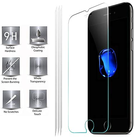 TeKKno® [PACK OF 3 TEMPERED GLASS LCD Screen Protector Guard for Apple iPhone 8
