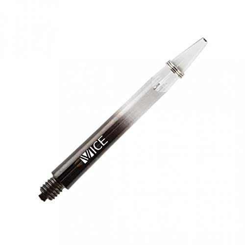 ONE80 Proplast Vice Shaft Dartschäfte mit Federring in verschiedenen Designs (Schwarz/Klar, Medium - 48 mm)