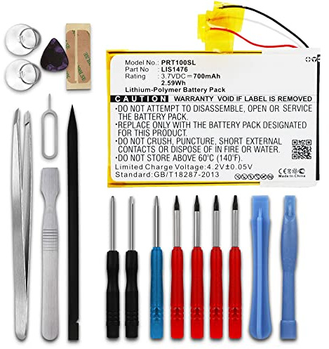 subtel Batteria compatibile con Sony PRS-T1, PRS-T2, 1-853-104-11, LIS1476 | + Set di strumento (700mAh-3.7V-Litio Polimeri) per Sony PRS-T3, PRS-T3E, LIS1476MHPPC(SY6)