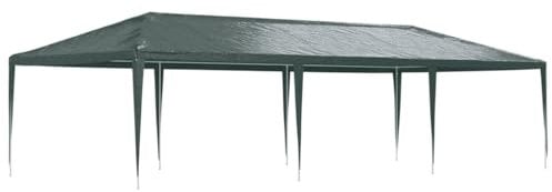 vidaXL Tente de Réception Professionnelle Tonnelle de Patio Chapiteau de Jardin Pavillon d'Extérieur Belvédère Terrasse Camping 4x9 m Vert 90 g/m²